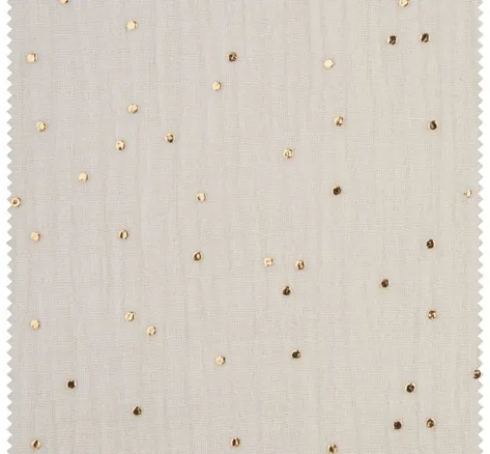 Musselin Baumwoll-Stoff "Goldene Punkte"