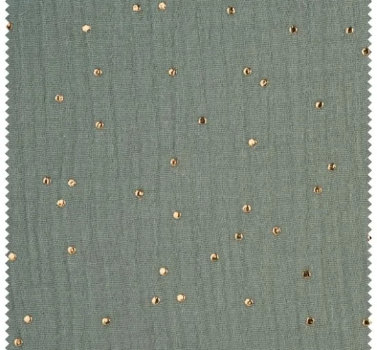 Musselin Baumwoll-Stoff "Goldene Punkte"