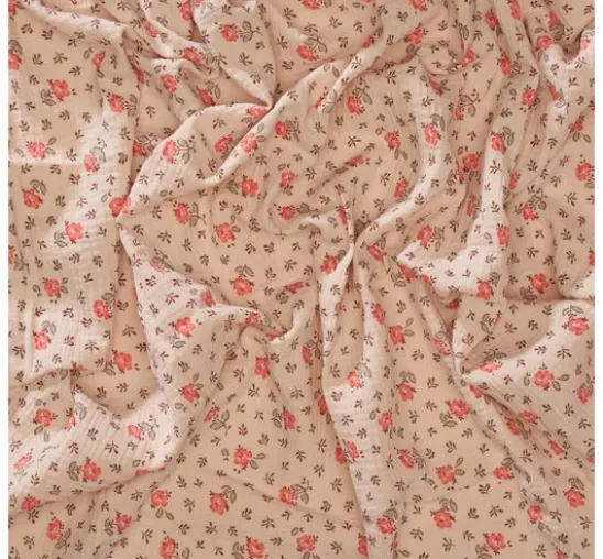 Musselin-Baumwollstoff "Rosen"
