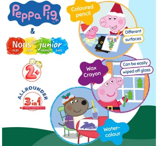 Noris junior Kinderbuntstifte "Peppa Pig", + 1 Anspitzer