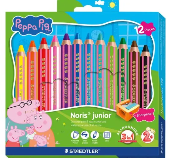 Noris junior Kinderbuntstifte "Peppa Pig", + 1 Anspitzer