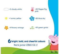 Noris junior Straßenmalkreide "Peppa Pig", 6 Farben