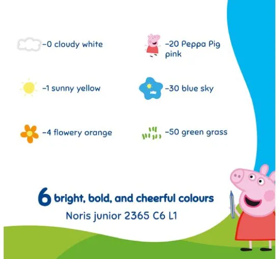 Noris junior Straßenmalkreide "Peppa Pig", 6 Farben