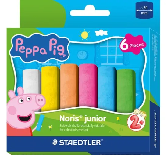 Noris junior Straßenmalkreide "Peppa Pig", 6 Farben