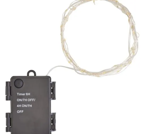 Outdoor Micro-LED-Lichterkette, mit Timer, 3 m, 60 LEDs