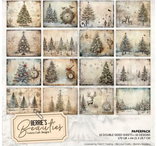 Papier-Set "Christmas Trees"