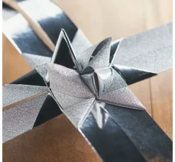 Papierstreifen "Glitter, silber", 15 mm