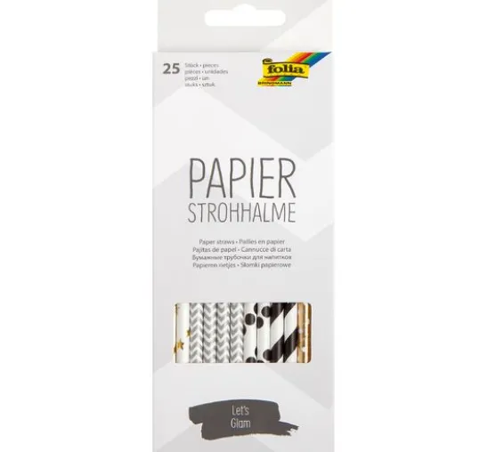 Papierstrohhalme, 25 Stück