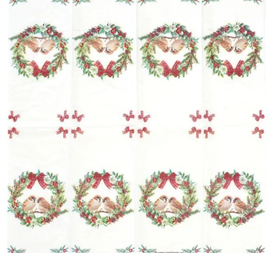 Papiertaschentücher "Sparrows In Wreath"