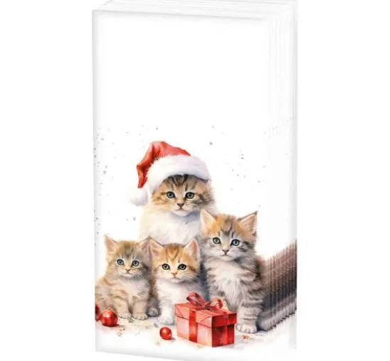 Papiertaschentücher "Weihnachtskatzen"