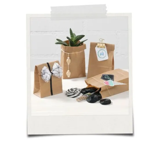 Papiertüten mit Blockboden aus Kraftpapier, 15 Stück