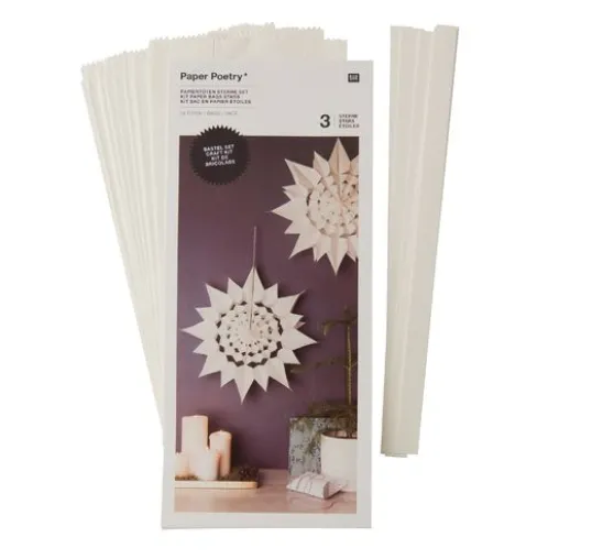 Papiertüten Sterne-Set, groß, Weiß
