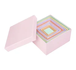 Pappschachteln "Quadrat", Pastellfarben, 12er-Set
