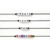 Perlen-Buchstaben Set, Eckig, inkl. Gummiband