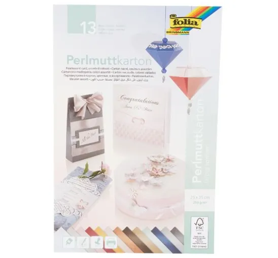 Perlmuttkarton, 13 Blatt