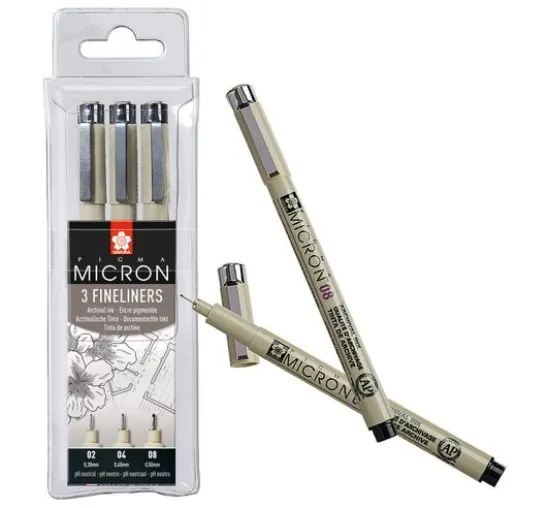 Pigma Micron Etui, 3er-Set