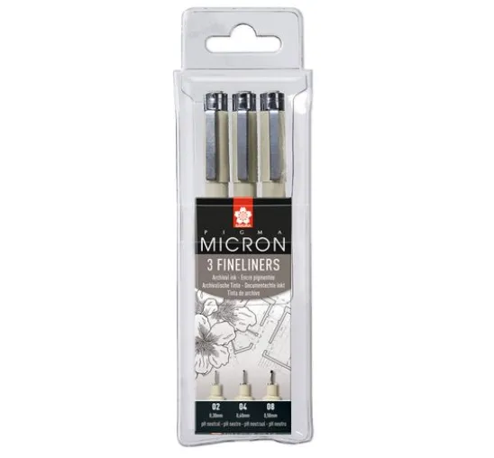 Pigma Micron Etui, 3er-Set