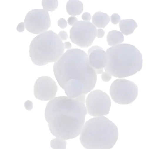 Pompons, Weiß