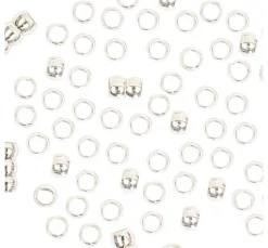 Quetschperlen, Silber, 2 mm
