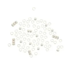 Quetschperlen, Silber, 2 mm