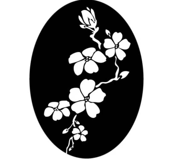 Reliefeinlage "Kirschblüte", oval