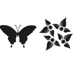 Reliefeinlagen-Set "Schmetterling, Blume"