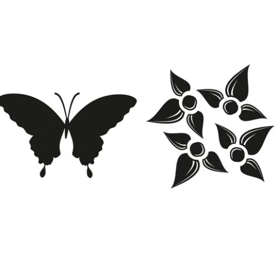 Reliefeinlagen-Set "Schmetterling, Blume"
