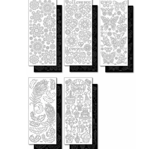 Reliefsticker-Set "Schwarz und Weiß", Ganzjahr
