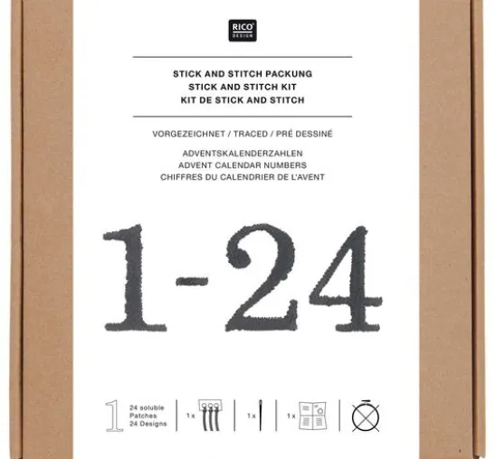 Rico Design Stick & Stitch Packung "Adventszahlen"
