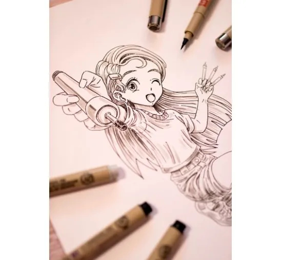Sakura Pigma Micron "Manga Sammlung", 3er-Set, Schwarz
