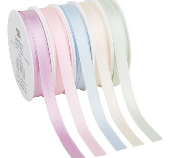 Satinband "Pastell 10 mm", 5er-Set à 3 m