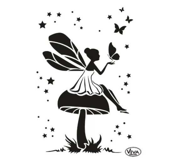 Schablone "Elfe und Schmetterling"