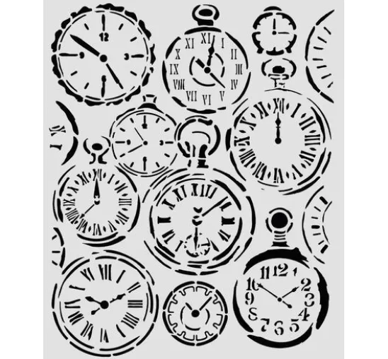 Schablone "Gardens of Time - Clocks"