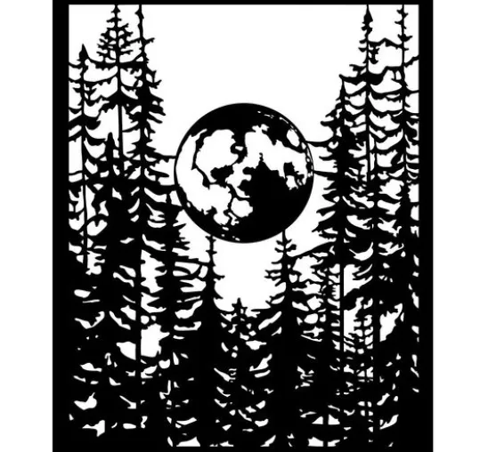 Schablone "Herbarium Silvae - Moon In The Forest"