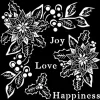 Schablone "Joy, Love, Happiness"