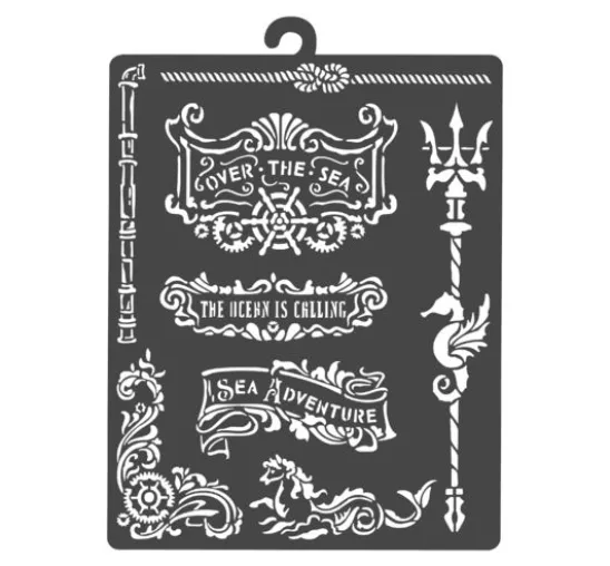 Schablone "Songs of the Sea - Plates and trident"
