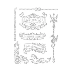Schablone "Songs of the Sea - Plates and trident"