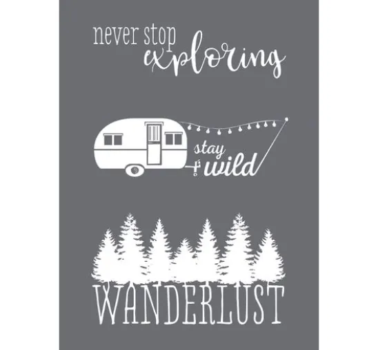 Schablone "Wanderlust" mit Rakel