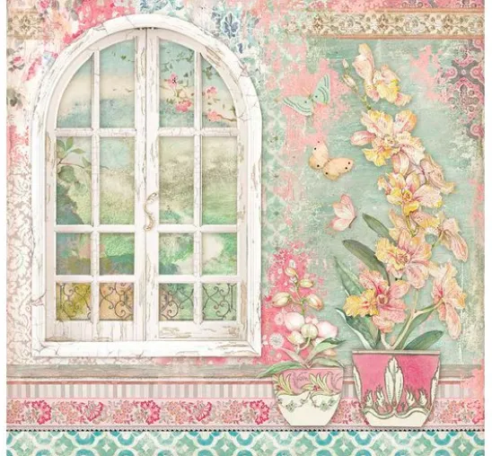 Scrapbook-Block "Katze und Orchidee"