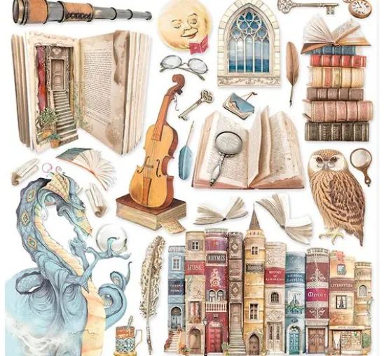Scrapbook-Block "Vintage Library"