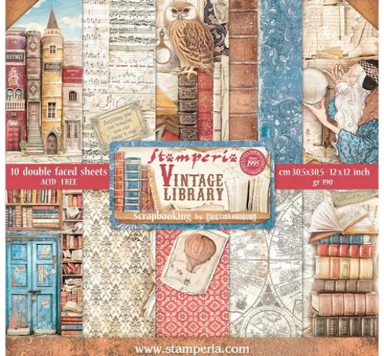 Scrapbook-Block "Vintage Library"