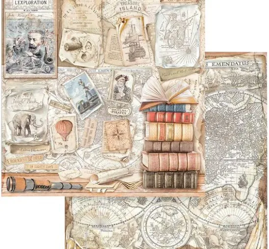 Scrapbook-Block "Vintage Library"