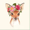 Serviette "Blumen Reh"