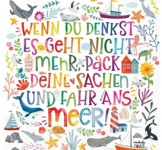 Serviette "Buntes Meer"