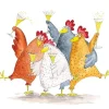 Serviette "Celebrating Chickens"