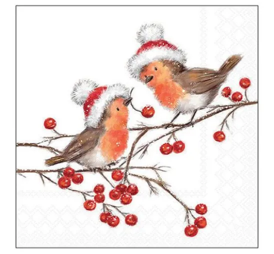 Serviette "Christmas Robins"