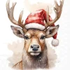 Serviette "Deer With Santa Hat"