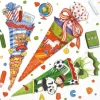 Serviette "Drei Schultüten"