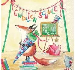 Serviette "Endlich Schule"
