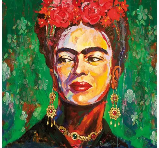 Serviette "Frau mit Blumenkranz"